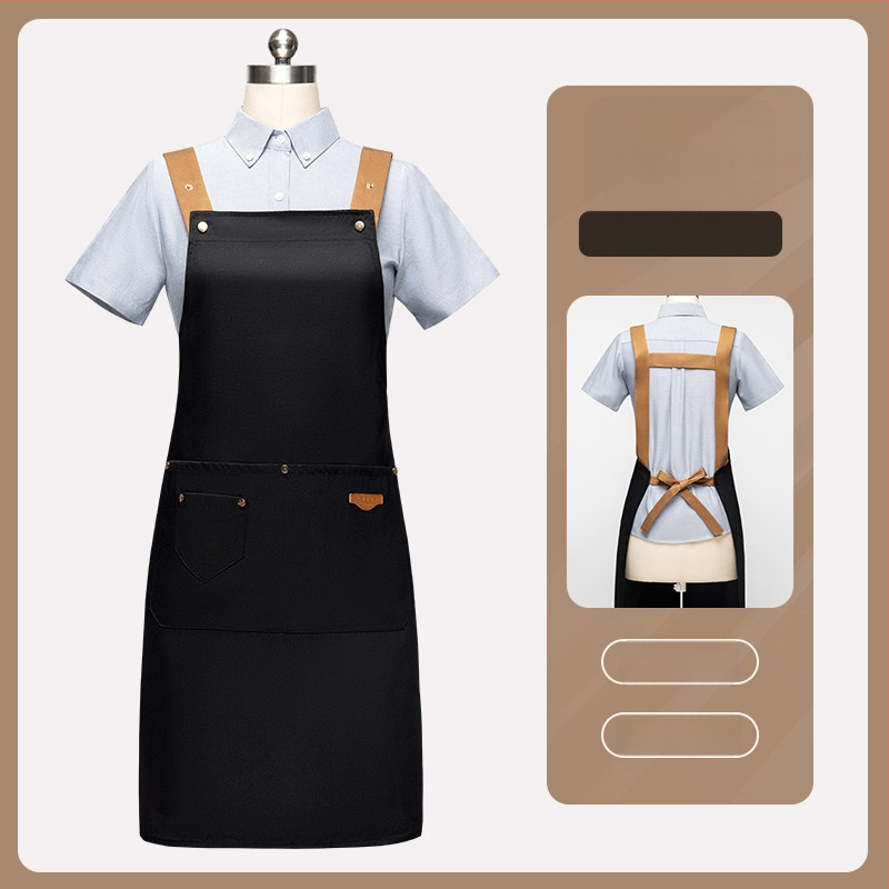 Nepremokavá bezrukávová zástera pre catering, hotely a kaviarne, s nastaviteľným krkom a ramenným popruhom v tvare písmena H