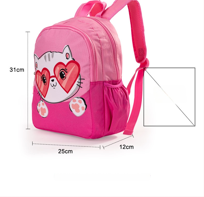 Vaikų kuprinė su vienaragio motyvu, Oxford audinys, kvėpuojanti, lengva, pečių dirželiai su oro pagalve