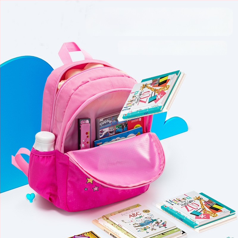 Vaikų kuprinė su vienaragio motyvu, Oxford audinys, kvėpuojanti, lengva, pečių dirželiai su oro pagalve