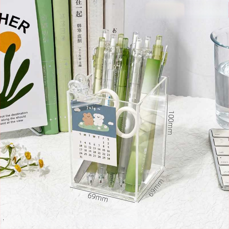 Priehľadný akrylový držiak na perá s veľkou kapacitou — organizér na písacie potreby na detskom stole, darček pre spolužiaka, Vianoce