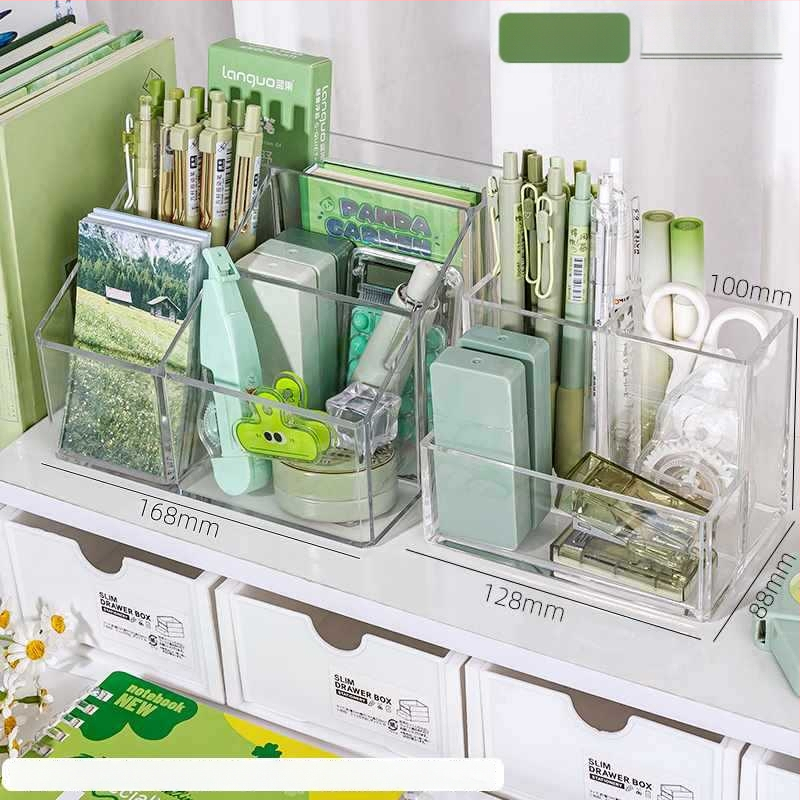 Priehľadný akrylový držiak na perá s veľkou kapacitou — organizér na písacie potreby na detskom stole, darček pre spolužiaka, Vianoce