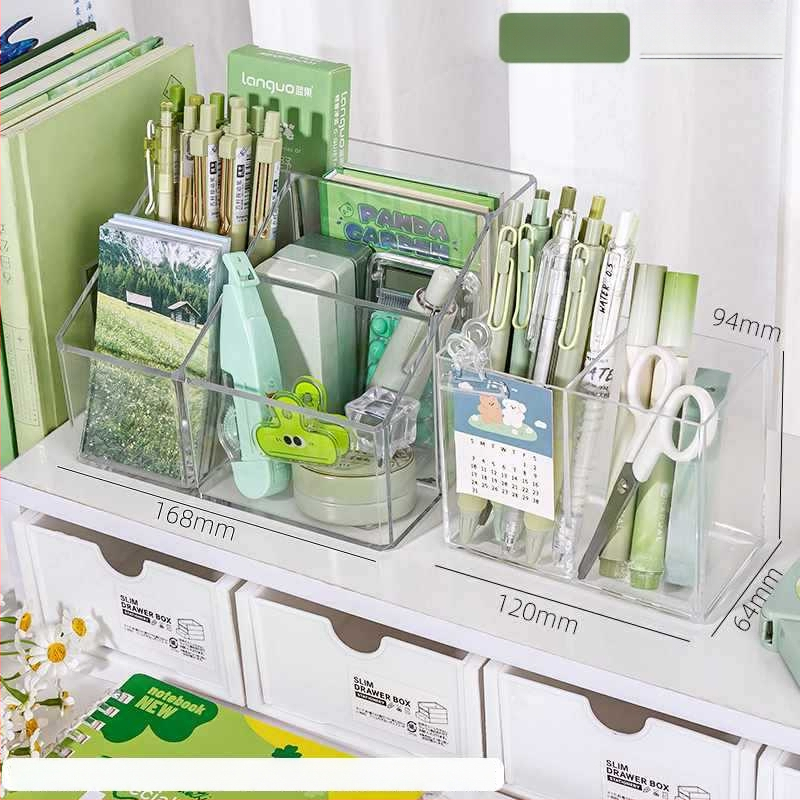 Priehľadný akrylový držiak na perá s veľkou kapacitou — organizér na písacie potreby na detskom stole, darček pre spolužiaka, Vianoce