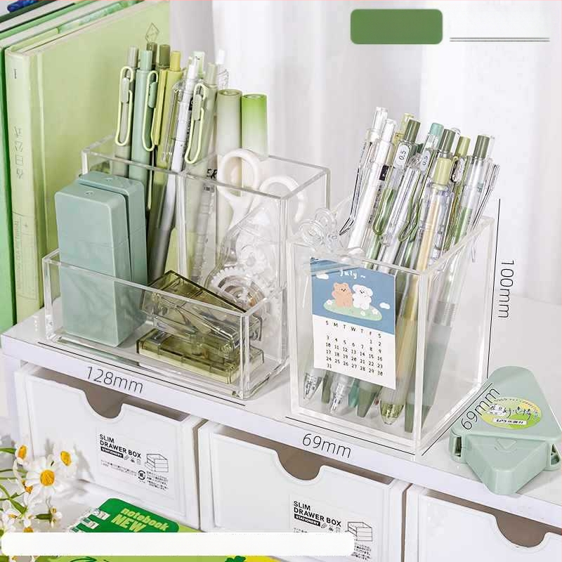 Priehľadný akrylový držiak na perá s veľkou kapacitou — organizér na písacie potreby na detskom stole, darček pre spolužiaka, Vianoce