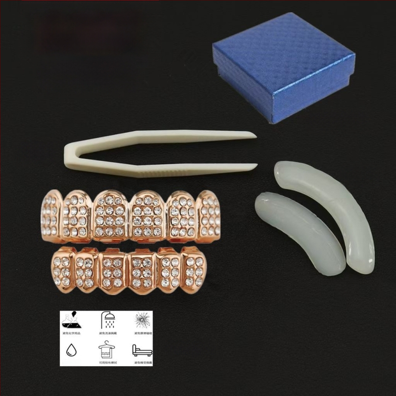 Zubné šperky na kostým - zliatina, elektroplating, kreslený štýl, čerstvý a sladký dizajn, jar 2025