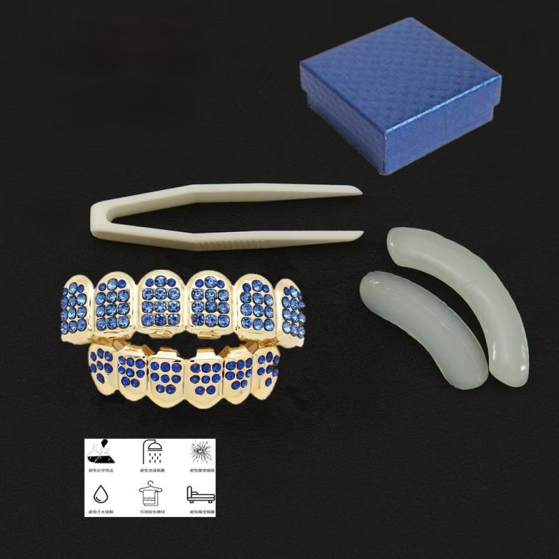 Zubné šperky na kostým - zliatina, elektroplating, kreslený štýl, čerstvý a sladký dizajn, jar 2025