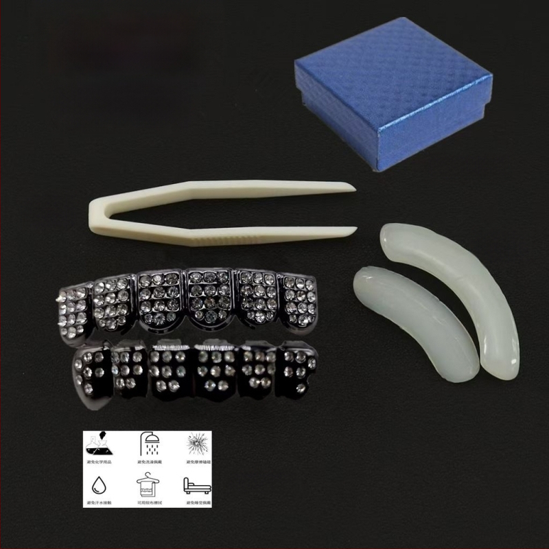 Zubné šperky na kostým - zliatina, elektroplating, kreslený štýl, čerstvý a sladký dizajn, jar 2025