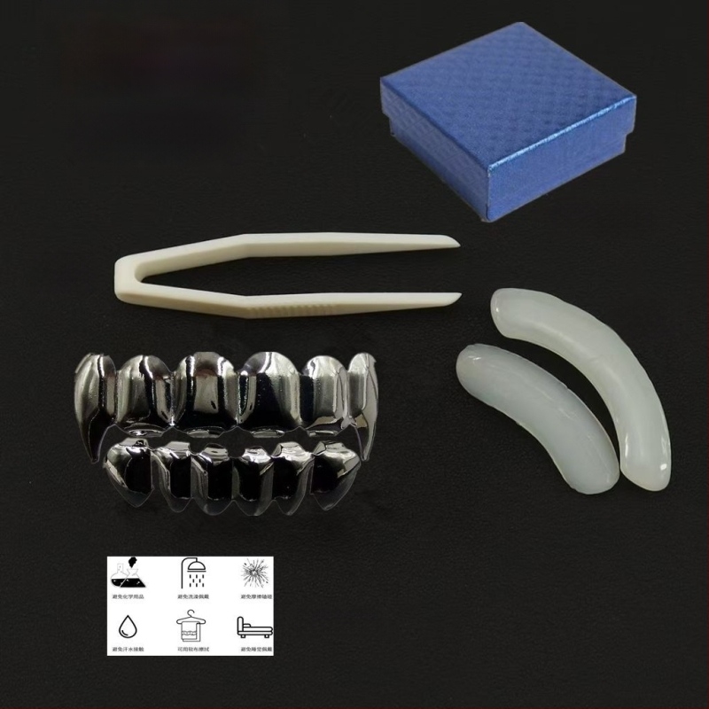 Zubné šperky na kostým - zliatina, elektroplating, kreslený štýl, čerstvý a sladký dizajn, jar 2025