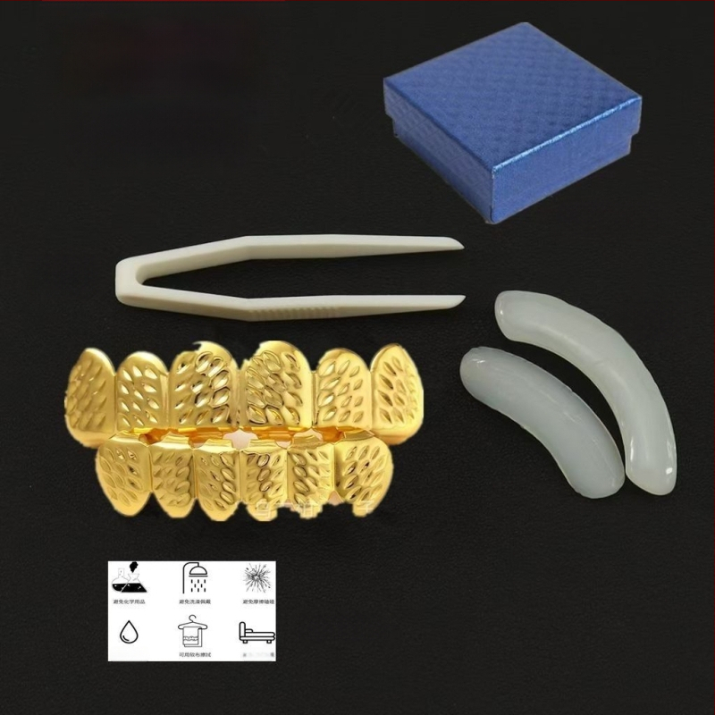 Zubné šperky na kostým - zliatina, elektroplating, kreslený štýl, čerstvý a sladký dizajn, jar 2025