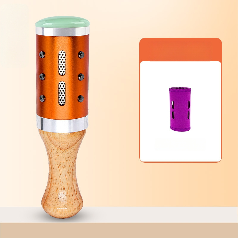 Prenosná masážna tyč / masážny kladivo – zariadenie z jadeitu+kov+drevo, Yu xi tang, 300 g, pre fitness a krásu