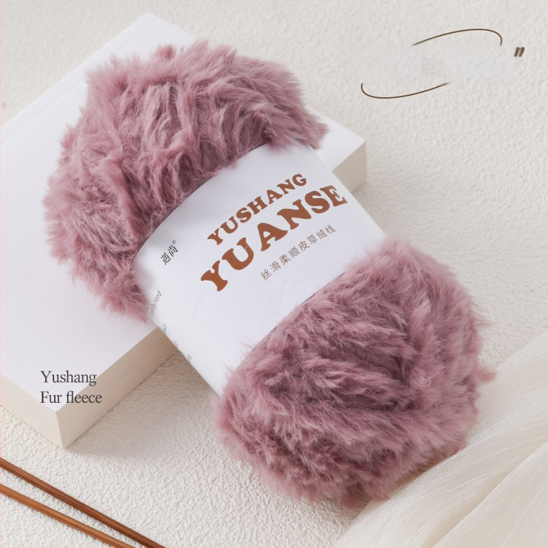 Faux fur velvet priadza na pletenie, Siro spinning, tvar priadze: zhluk, 100 g
