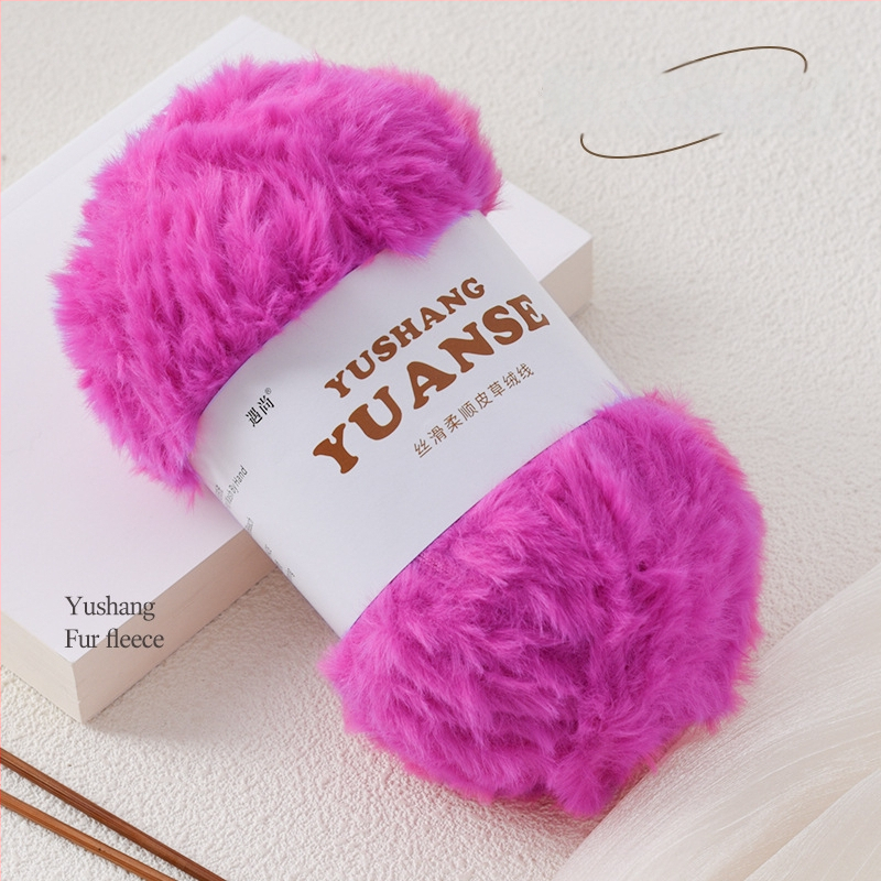 Faux fur velvet priadza na pletenie, Siro spinning, tvar priadze: zhluk, 100 g