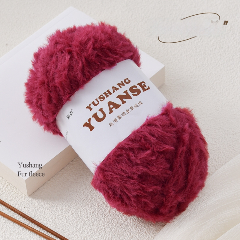 Faux fur velvet priadza na pletenie, Siro spinning, tvar priadze: zhluk, 100 g