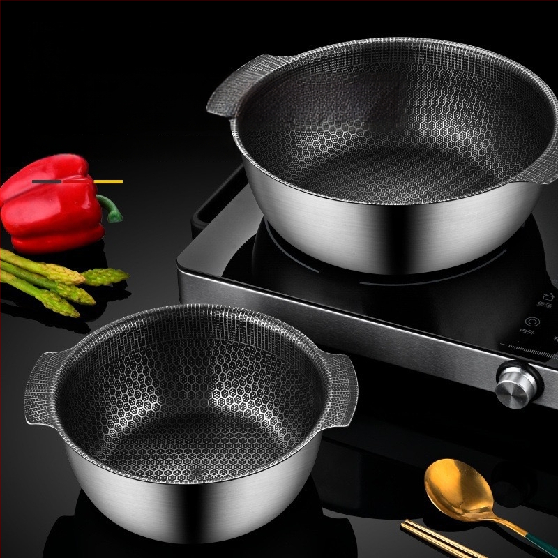 Nerezová miska na polievku zo série 400, objem 1,1–2 L, nepriľnavý povrch, sklenený pokrievka, vhodná pre všetky varné dosky