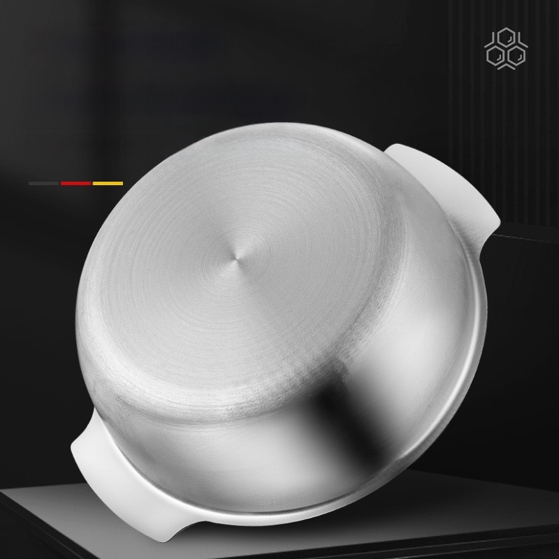 Nerezová miska na polievku zo série 400, objem 1,1–2 L, nepriľnavý povrch, sklenený pokrievka, vhodná pre všetky varné dosky