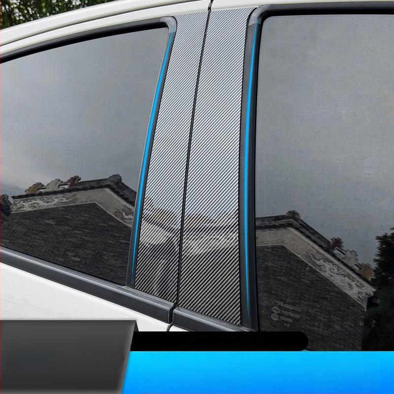 Dekoratívne nálepky na stredný pilier okien pre modely Toyota: Vios, Reiz, Yaris, Highlander, Crown, Land Cruiser; 2006–2023; PC materiál; automatická prevodovka.