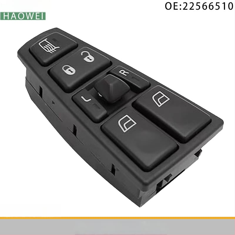 Elektrický spínač regulátora okien na dverách pre Volvo nákladné vozidlo 24V, model 22566510, ABS+elektronika, doba zdvihu 5 sekúnd