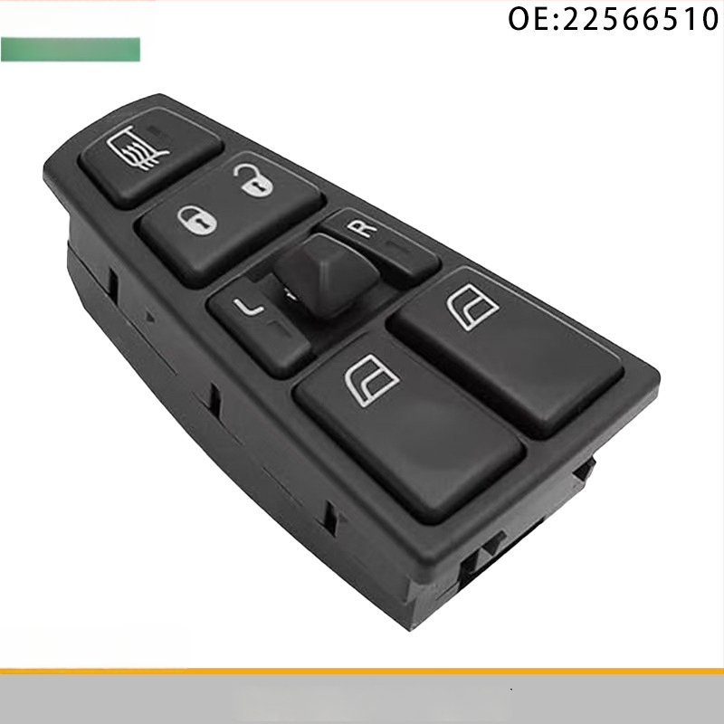Elektrický spínač regulátora okien na dverách pre Volvo nákladné vozidlo 24V, model 22566510, ABS+elektronika, doba zdvihu 5 sekúnd