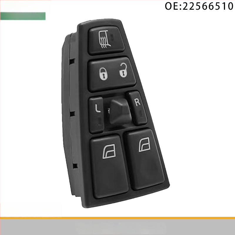 Elektrický spínač regulátora okien na dverách pre Volvo nákladné vozidlo 24V, model 22566510, ABS+elektronika, doba zdvihu 5 sekúnd