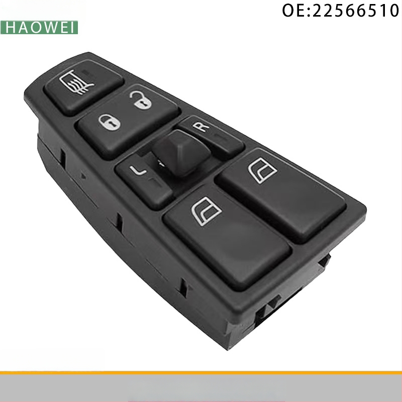 Elektrický spínač regulátora okien na dverách pre Volvo nákladné vozidlo 24V, model 22566510, ABS+elektronika, doba zdvihu 5 sekúnd