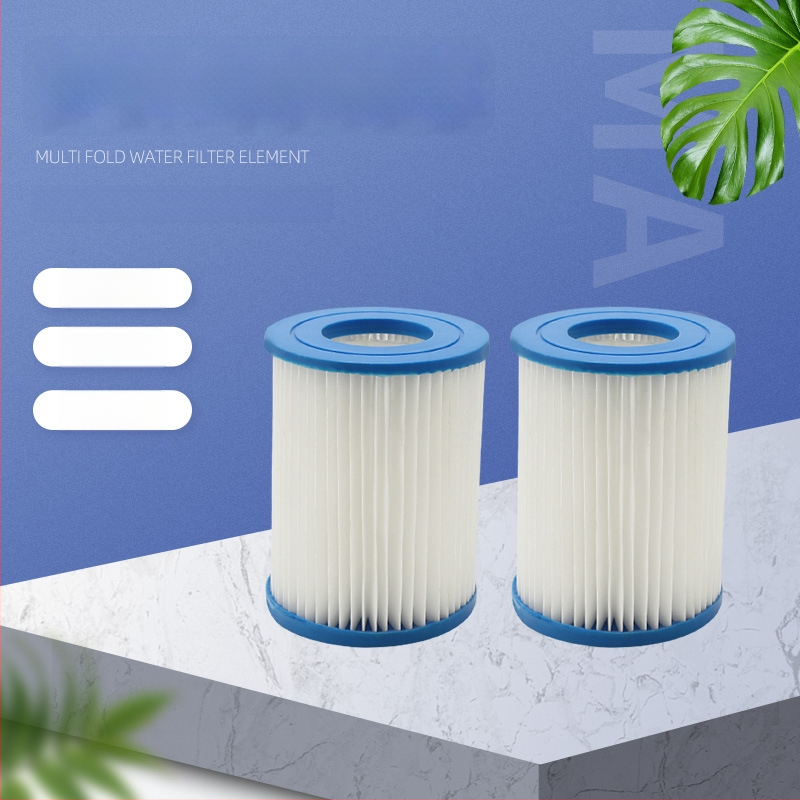 Filtračný prvok na vodu – skladateľný, viacnásobne zložený filtračný prvok; polyesterová sieť; účinný filtračný materiál; model: viacnásobne zložený vodný filtračný prvok