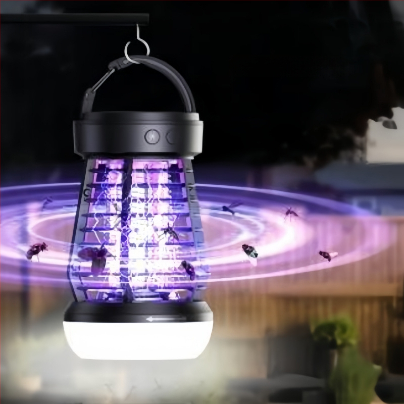 Lampa na zabíjanie komárov pre vonkajšie použitie, model J10, elektrický šok, nabíjateľná Li-ion batéria 1500 mAh, LED pasca, pokrytie 21–30 m², ABS materiál