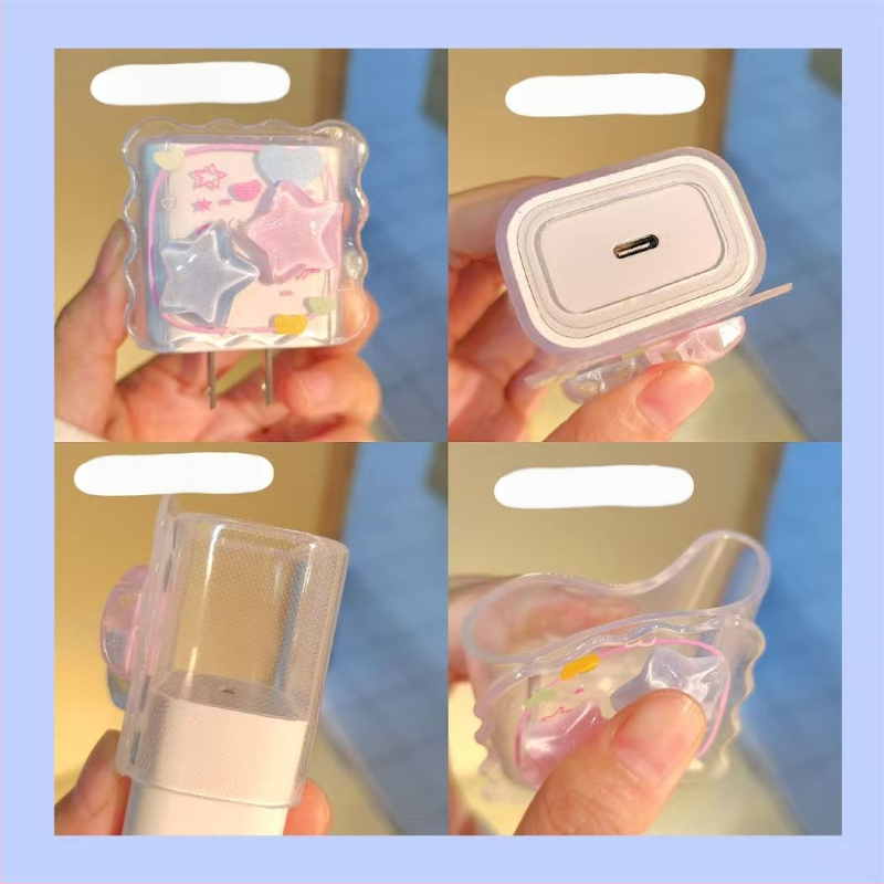 Datu kabeļa aizsarg vāciņš Apple 20W uzlādes kabelim, atvērts vēršanas tips, karikatūras vienkāršs stils, TPU un sveķi