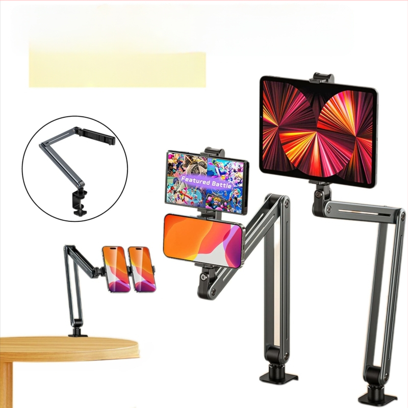 Dvojitý stojan na telefóny a tablet s 360° otočením, skladací a nastavením uhla pre nočnú skrinku