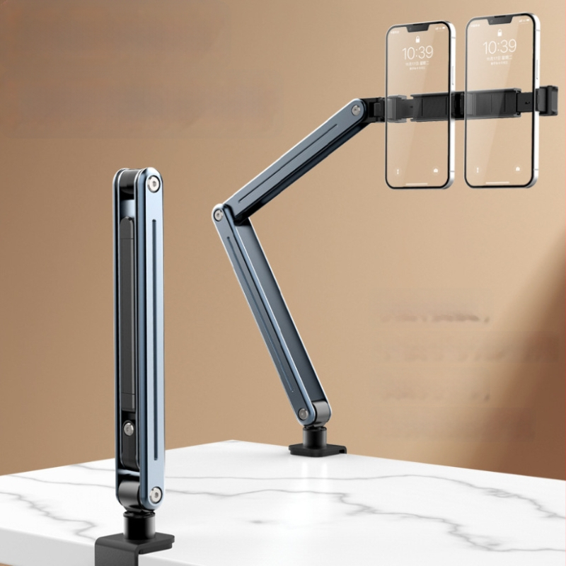 Dvojitý stojan na telefóny a tablet s 360° otočením, skladací a nastavením uhla pre nočnú skrinku