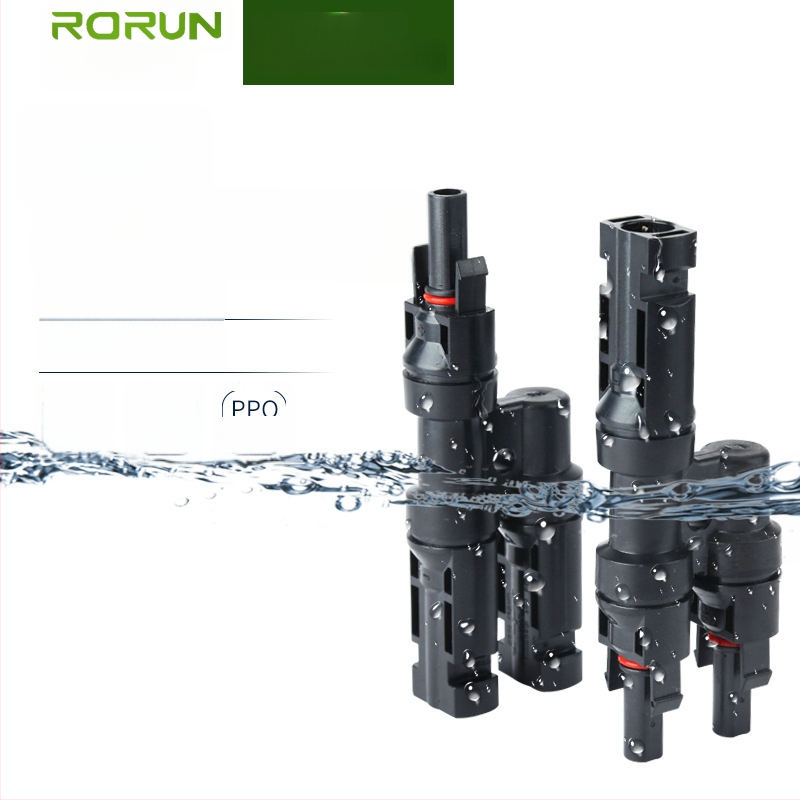 Solárny fotovoltický konektor s T-typom, trojcestný, 2-1 samičko-samček adaptér, PPO, model T2-1