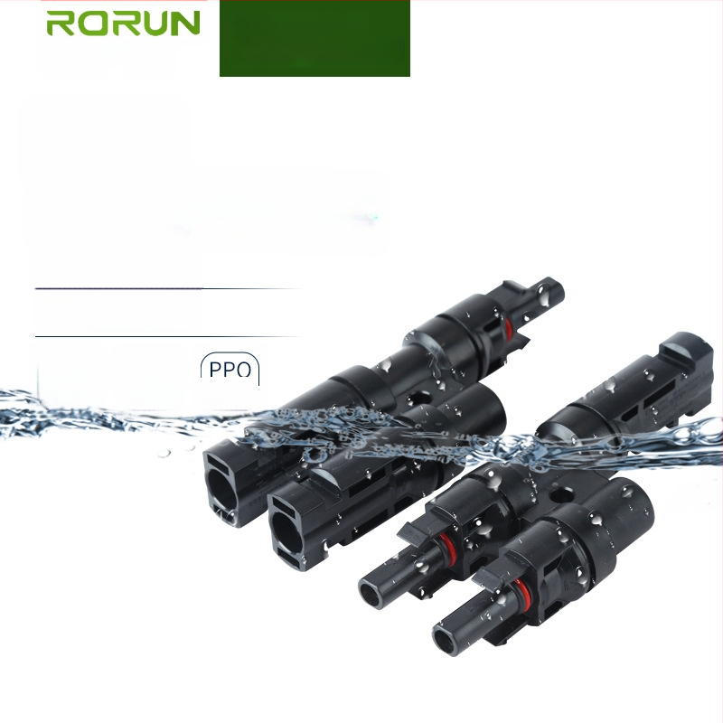 Solárny fotovoltický konektor s T-typom, trojcestný, 2-1 samičko-samček adaptér, PPO, model T2-1