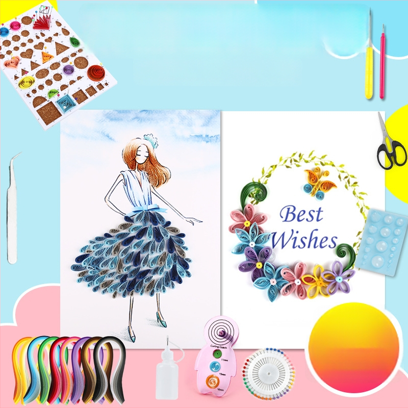 Kvilingový papierový set - kraftpapier, geometrická kategória, moderný jednoduchý štýl, značka fltlkxz