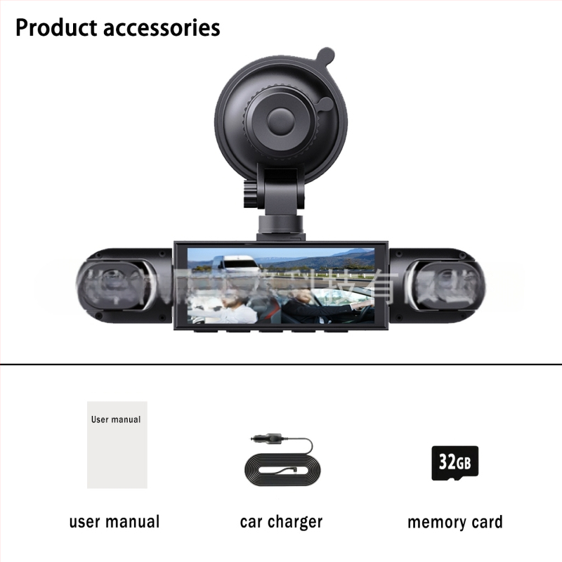 Štvorkanálny automobilový dash cam 1080p: predná, ľavá, pravá a zadná kamera, cúvacie zobrazenie, 16 GB pamäť