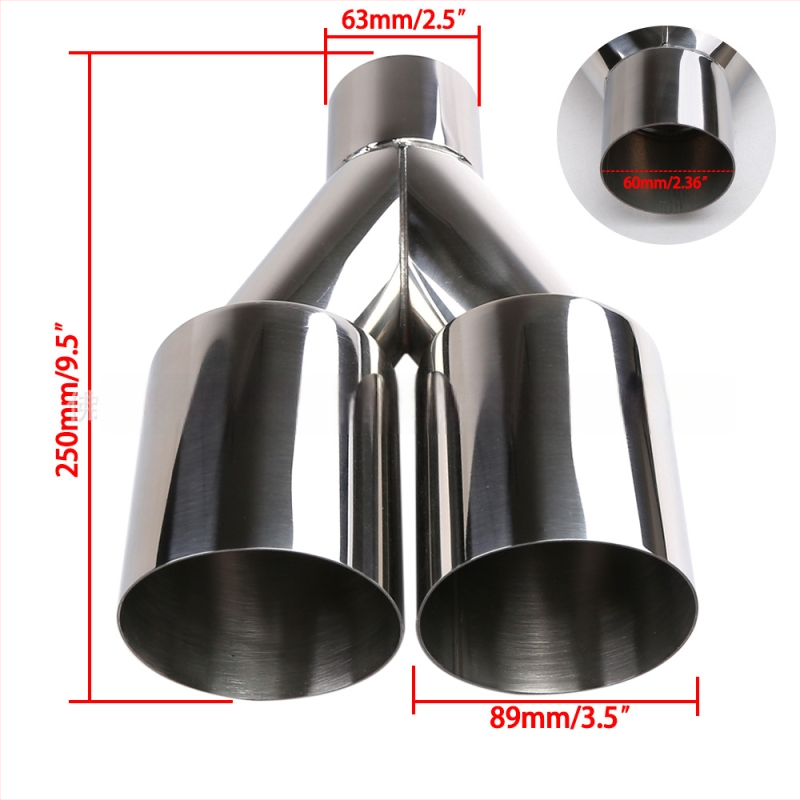 DTOUCH nerezová oceľ výfuková trubica, Y-typ, modifikácia 1 na 2, štyri výstupy dvojitého výfukového, univerzálne