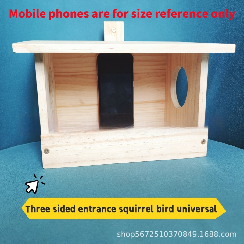 Drevená krmítka na stenu pre vtáky — DIY zostaviteľná krmítka pre vtáky a veveričky, materiál: bor z Nového Zélandu, model 65nsjpre