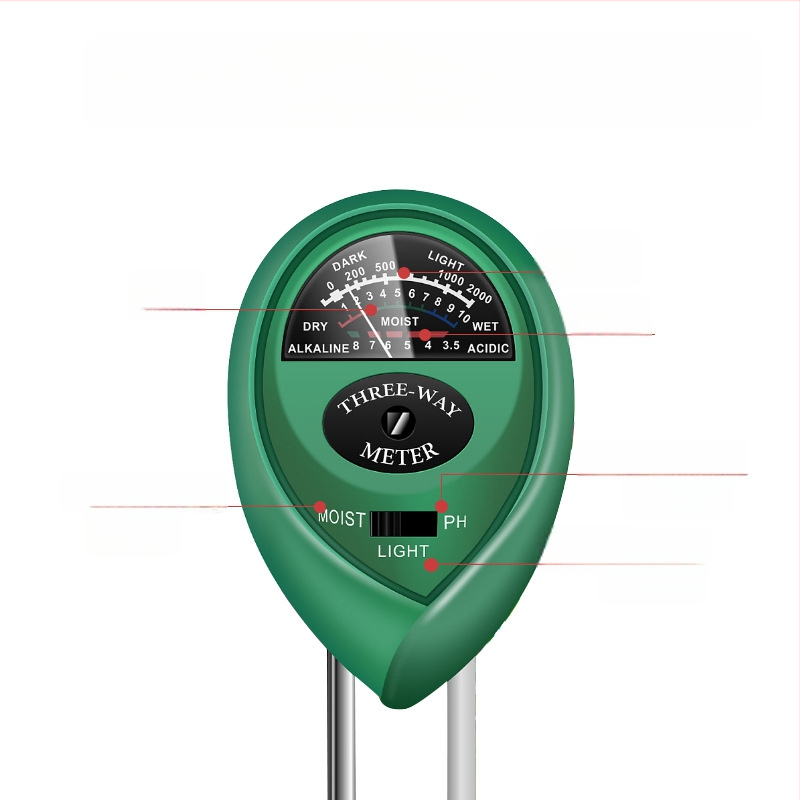 Pôdný tester 3 v 1: vlhkosť, pH a živiny pre kvety a kvetináče