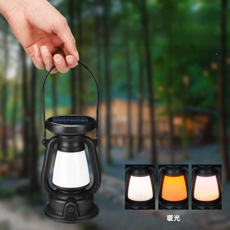 LED kempingová lampa s nabíjateľnou batériou, prenosná lampička do stanu, 3.7V, 3W, dotykový vypínač