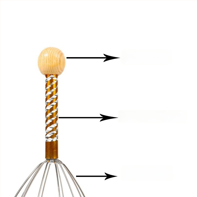 Masážna pomôcka na hlavu s ôsmimi ramenami (mechanické, ručné ovládanie; masáž pokožky hlavy a chrbta; uvedený na trh 2024)