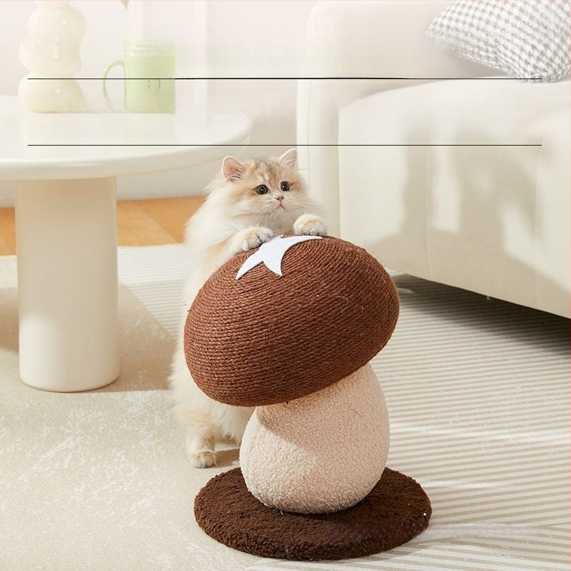 Stĺpik na škrabanie mačky zo sisalu – odolná doska na brúsenie pazúrov bez úlomkov, roztomilý štýl, hračka pre mačky