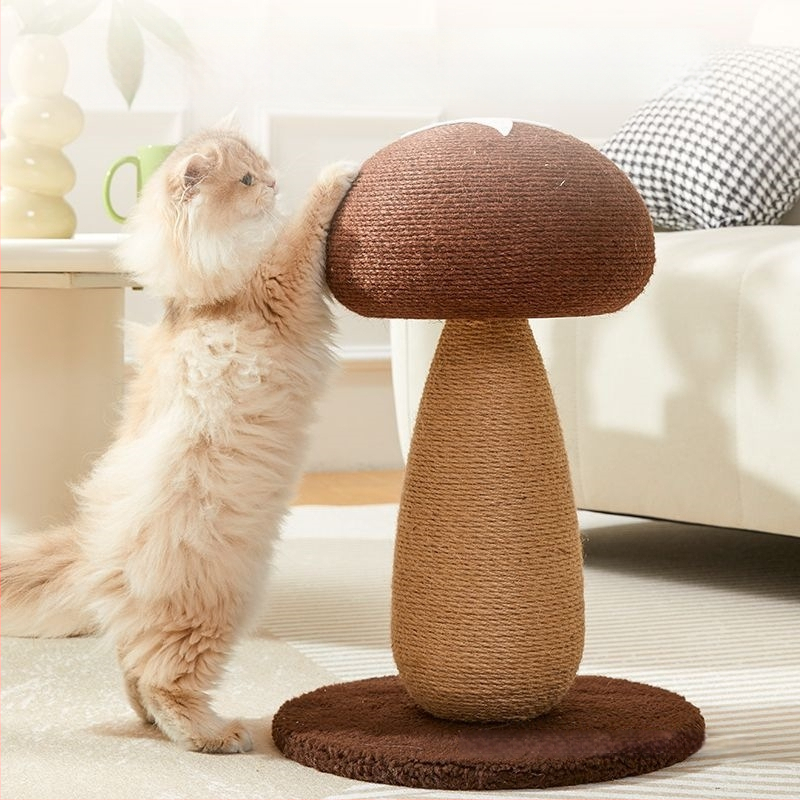 Stĺpik na škrabanie mačky zo sisalu – odolná doska na brúsenie pazúrov bez úlomkov, roztomilý štýl, hračka pre mačky