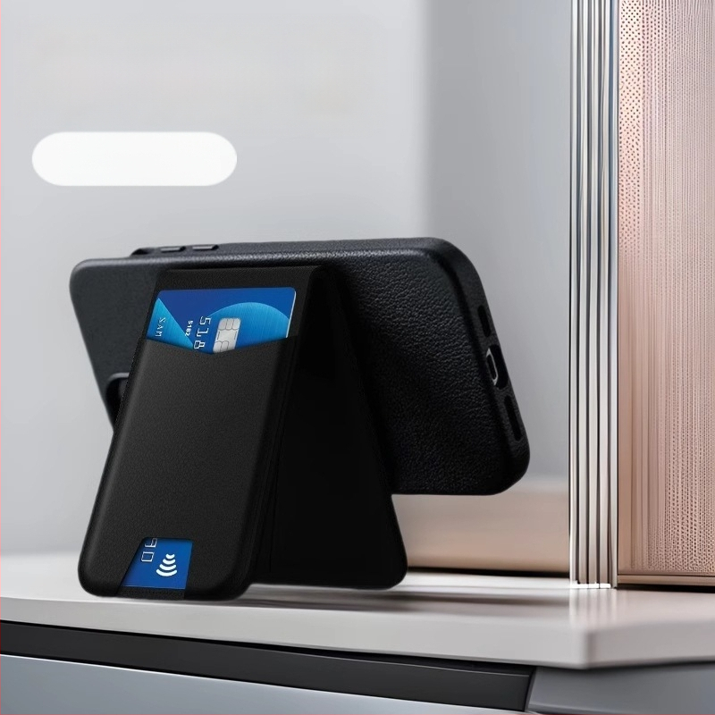 Bezdrôtový magnetický držiteľ kariet s presným sledovaním polohy pre iOS – koža + nerezová oceľ, 170mAh, USB 3.0, anti-strata a prenášateľný stojan na telefón