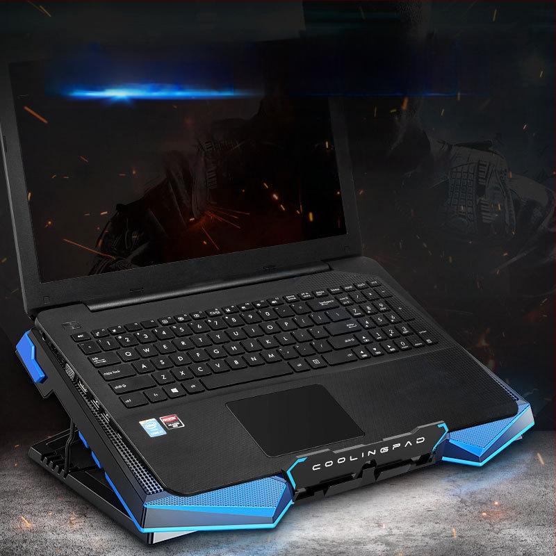 Chladič na notebook | Kovová sieťka | Chladenie ventilátorom | 5–rýchlostná konfigurácia ventilátora | Kompatibilný s notebookom, Ultrabook, Playbook