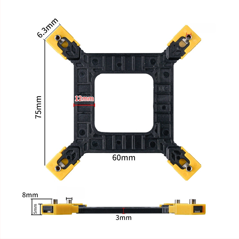 Držiak chladiča CPU pre univerzálne dosky 1366/115x/775, OEM spracovanie, odvod tepla