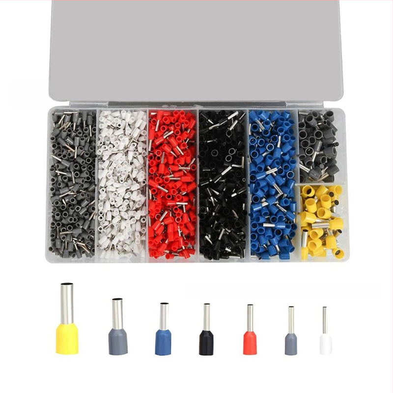 Tubu veida iepriekš izolēts terminālis AWG22 vadiem, aukstā presēšana, elektriskām ierīcēm