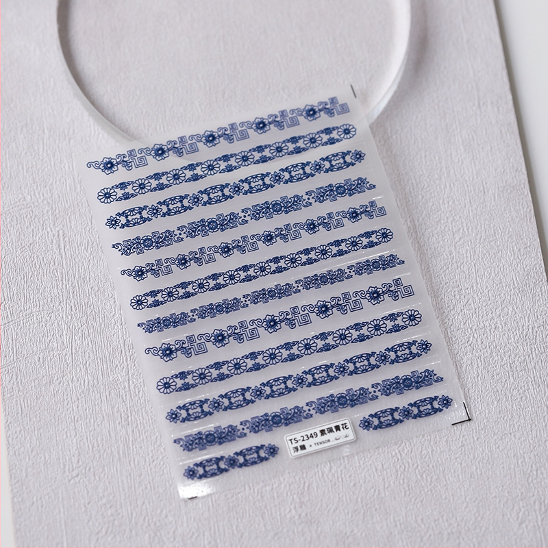 Nálepky na nechty z PET materiálu, reliéfny vzor, TS-2349, domácka značka