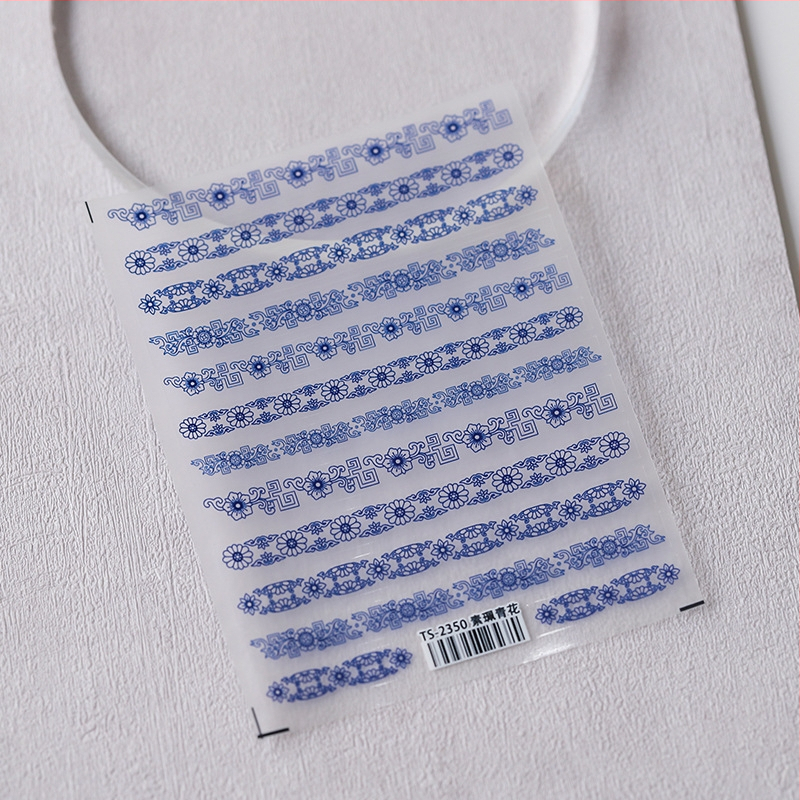 Nálepky na nechty z PET materiálu, reliéfny vzor, TS-2349, domácka značka