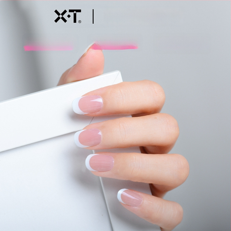 XT UV gélové nálepky na nechty – čiastočne vytvrdzujúce, vodeodolné, francúzsky štýl