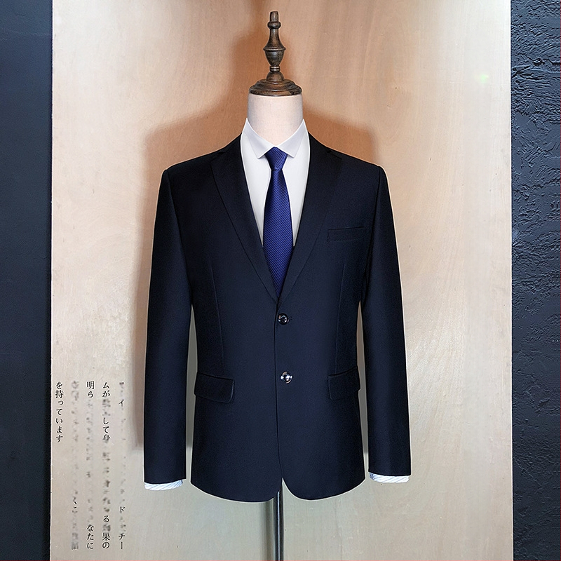 Vyrų kasdieninis kostiumas, visoms sezonoms, laisvas kirpimas, apykaklė su reversu, sintetinių pluoštų mišinys su medvilnine pagrindine medžiaga