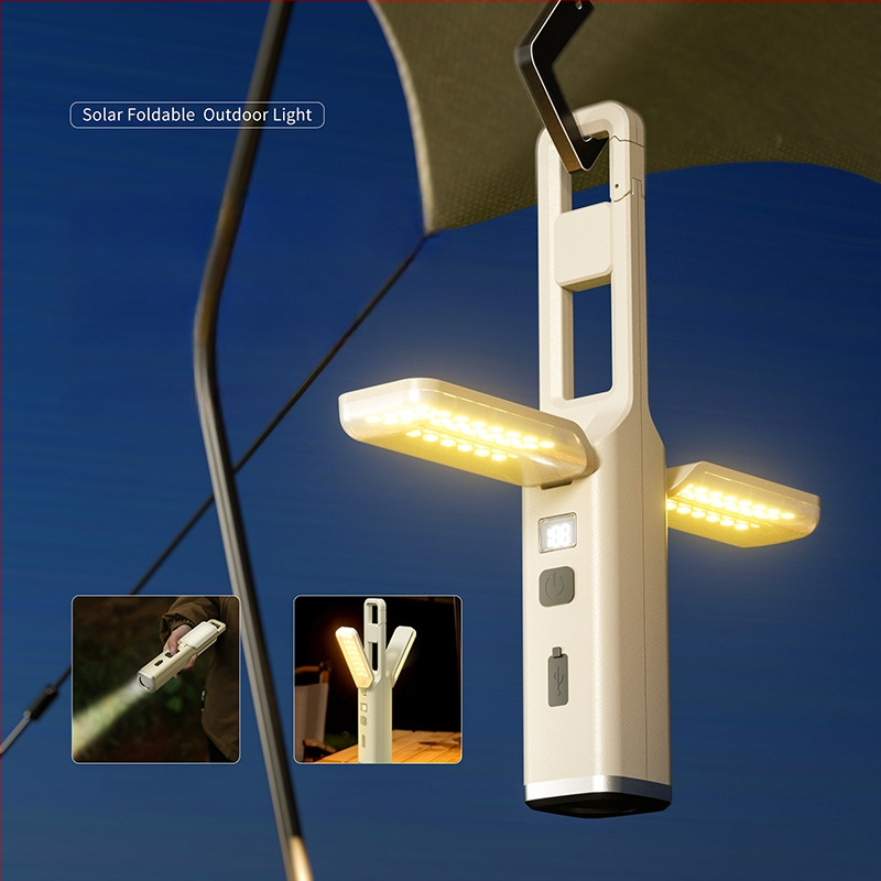 LED kempingová lampa, skladacia a prenosná, nabíjateľná, 3,7V 10W, vhodná pre stany a internáty, zavesiteľný dizajn