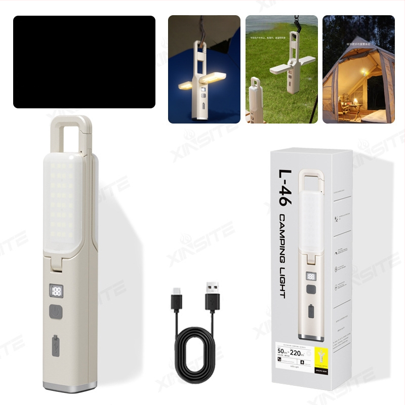 LED kempingová lampa, skladacia a prenosná, nabíjateľná, 3,7V 10W, vhodná pre stany a internáty, zavesiteľný dizajn