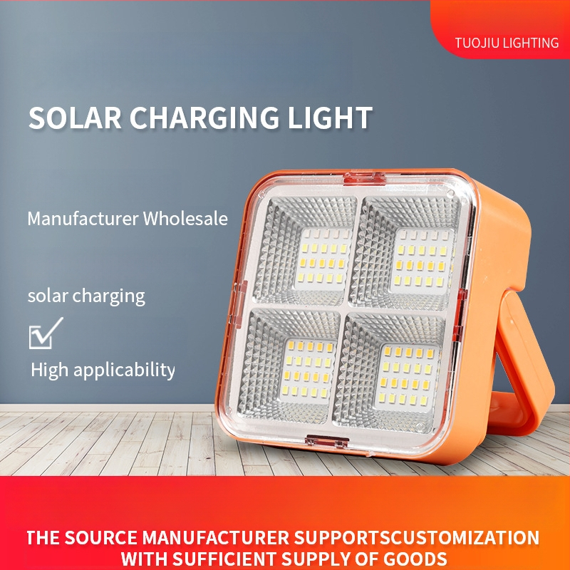 Solárna nabíjacia lampa na kempovanie — 80W, 5V, 6–12 h prevádzky, IP42, životnosť 50 000 h